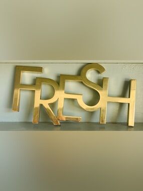 Fresh Brass-Finish Decorative Wall Accent - Gold Modern Wall Decor